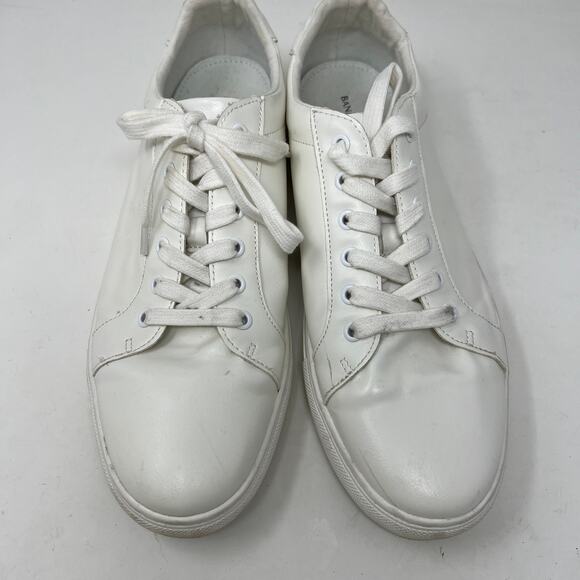 Banana Republic Patent Leather Lace Up Shoe Sneaker White - 10 - Picture 3 of 9